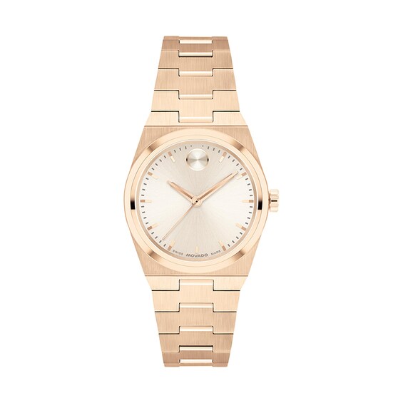 Previously Owned - Ladies' Movado Bold® Quest Mini Rose-Tone IP Watch with Champagne Sunray Dial (Model: 3601293)