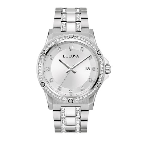 Previously Owned - Men's Bulova Crystal Collection Watch and Bracelet Box Set (Model: 96K114)