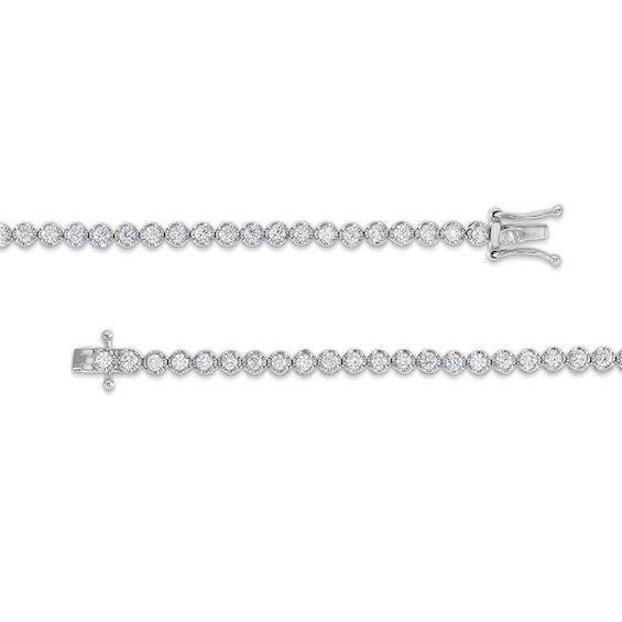 Previously Owned - 3 CT. T.w. Lab-Grown Diamond Tennis Bracelet in 10K White Gold (F/Si2) - 7.25"
