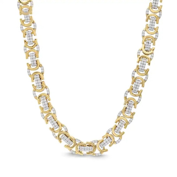 Previously Owned - 7.14 CT. T.w. Lab-Grown Diamond Mirrored "C" Link Necklace in 10K Gold (F/Si2) - 22"