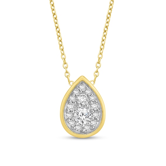 Previously Owned - 1/4 CT. T.w. Pear-Shaped Lab-Grown Multi-Diamond Necklace in 14K Gold (F/Si2)