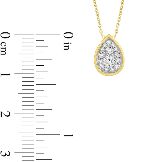 Previously Owned - 1/4 CT. T.w. Pear-Shaped Lab-Grown Multi-Diamond Necklace in 14K Gold (F/Si2)
