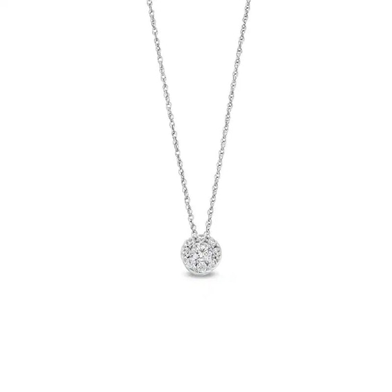 Previously Owned - 1/4 CT. T.W. Lab-Grown Multi-Diamond Pendant in 14K White Gold (F/SI2)