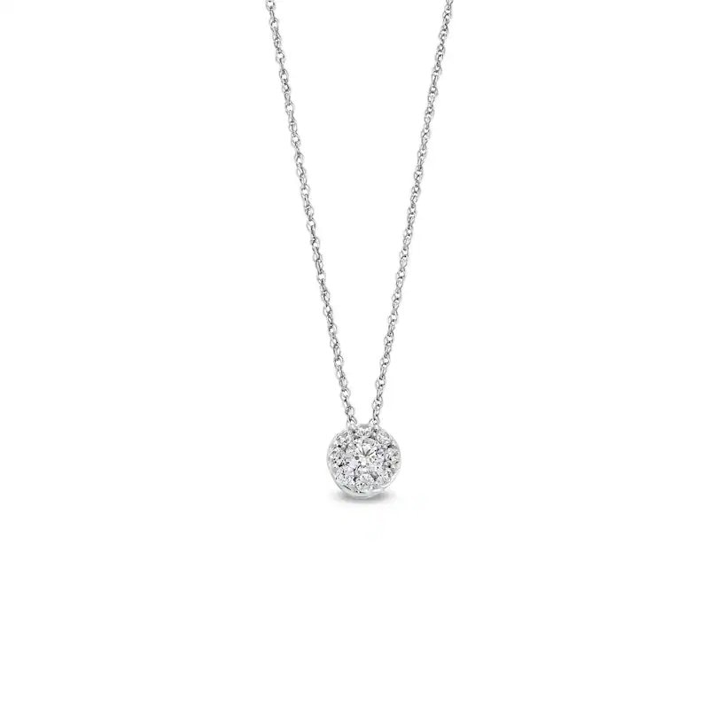 Main Image 1 of Previously Owned - 1/4 CT. T.W. Lab-Grown Multi-Diamond Pendant in 14K White Gold (F/SI2)