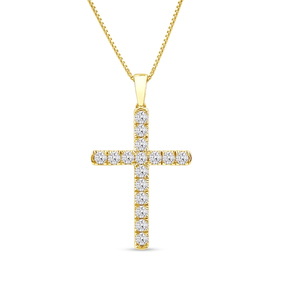 Previously Owned - 1 CT. T.W. Lab-Grown Diamond Cross Pendant in 14K Gold (F/SI2)