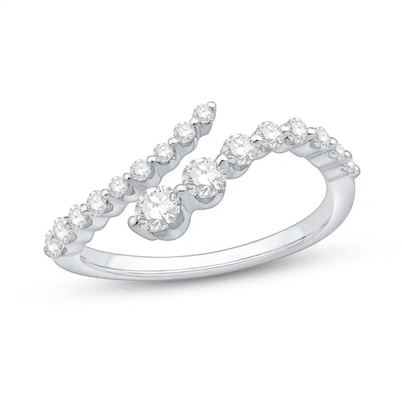 Previously Owned - 1/2 CT. T.w. Lab-Grown Diamond Bypass Ring in 10K White Gold (F/Vs2)