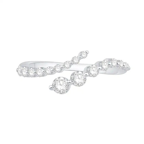 Previously Owned - 1/2 CT. T.w. Lab-Grown Diamond Bypass Ring in 10K White Gold (F/Vs2)