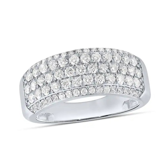 Previously Owned - 1-1/2 CT. T.W. Lab-Grown Diamond Multi-Row Band in 10K White Gold (F/VS2)