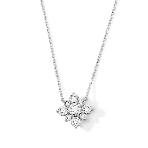 Previously Owned - 1 CT. T.W. Lab-Grown Multi-Diamond Necklace in 10K White Gold (F/VS2)