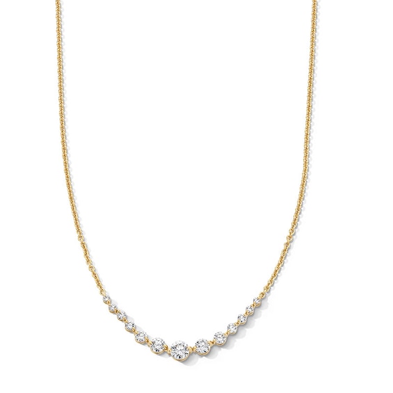 Previously Owned - 1 CT. T.w. Lab-Grown Diamond Graduated Necklace in 10K Gold (F/Vs2)
