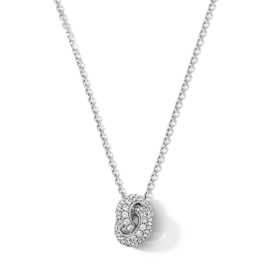 Previously Owned - 3/4 CT. T.w. Lab-Grown Diamond Interlocking Circle Links Necklace in 10K White Gold (F/Vs2)