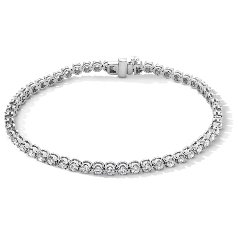 Main Image 1 of Previously Owned - 3 CT. T.W. Lab-Grown Diamond Tennis Bracelet in Sterling Silver (F/VS2)