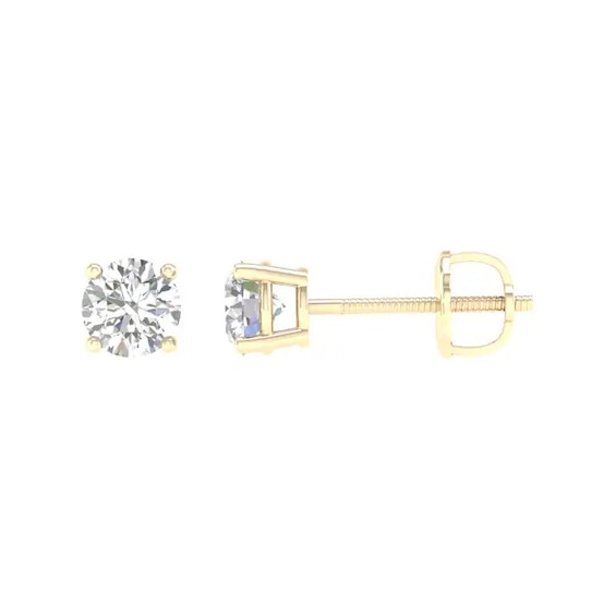 Previously Owned - 1 CT. T.w. Lab-Grown Diamond Solitaire Stud Earrings in 14K Gold (F/Vs2)