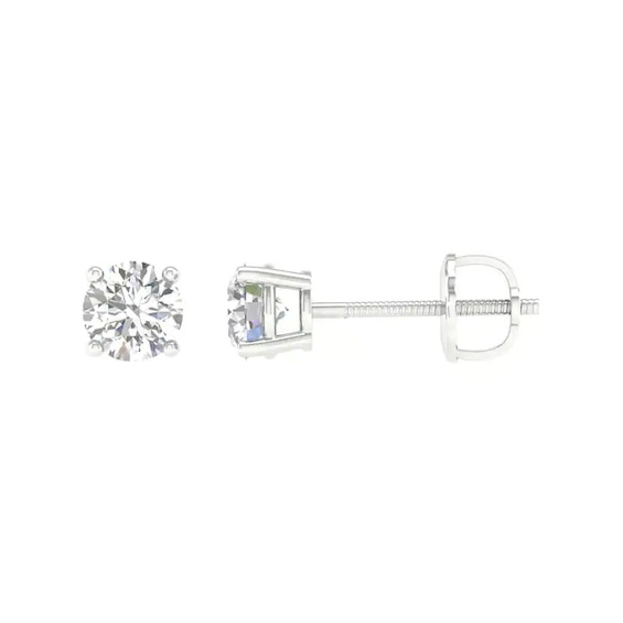 Previously Owned - 1 CT. T.w. Lab-Grown Diamond Solitaire Stud Earrings in 14K White Gold (F/Vs2)