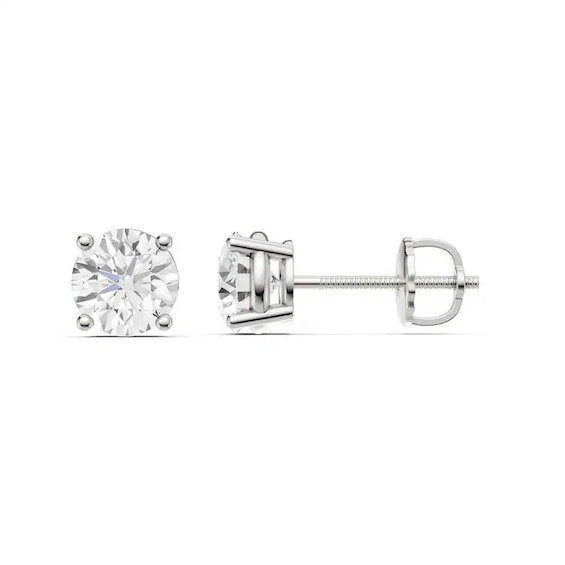 Previously Owned - 2 CT. T.w. Lab-Grown Diamond Solitaire Stud Earrings in 14K White Gold (F/Vs2)