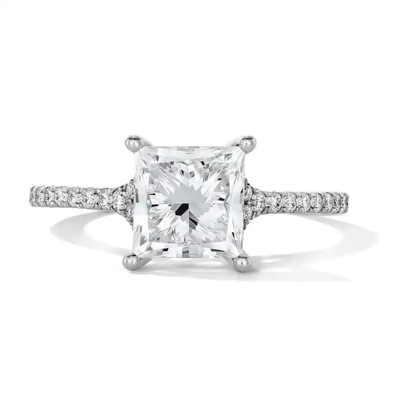 Previously Owned - 2-1/4 CT. T.W. Princess-Cut Lab-Grown Diamond Engagement Ring in 14K White Gold (F/VS2)