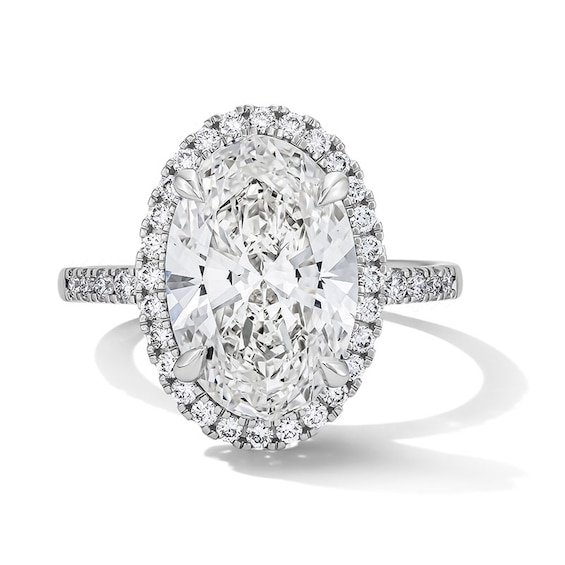 Previously Owned - 4-1/2 CT. T.w. Oval Lab-Grown Diamond Frame Engagement Ring in 14K White Gold (F/Vs2)
