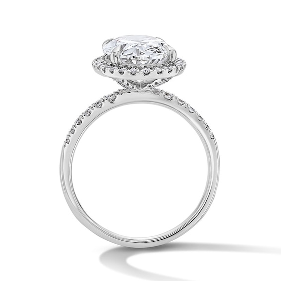 Previously Owned - 4-1/2 CT. T.w. Oval Lab-Grown Diamond Frame Engagement Ring in 14K White Gold (F/Vs2)
