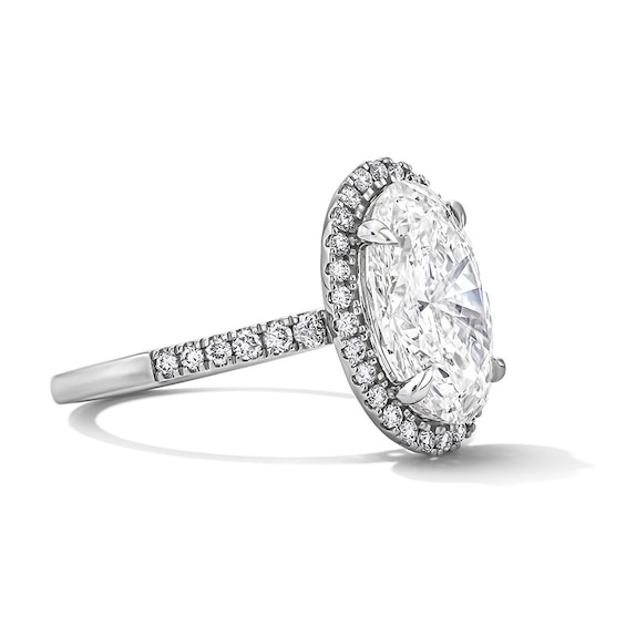 Previously Owned - 4-1/2 CT. T.w. Oval Lab-Grown Diamond Frame Engagement Ring in 14K White Gold (F/Vs2)
