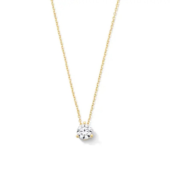 Previously Owned - 1/2 CT. T.w. Lab-Grown Diamond Solitaire Pendant in 14K Gold (F/Vs2)