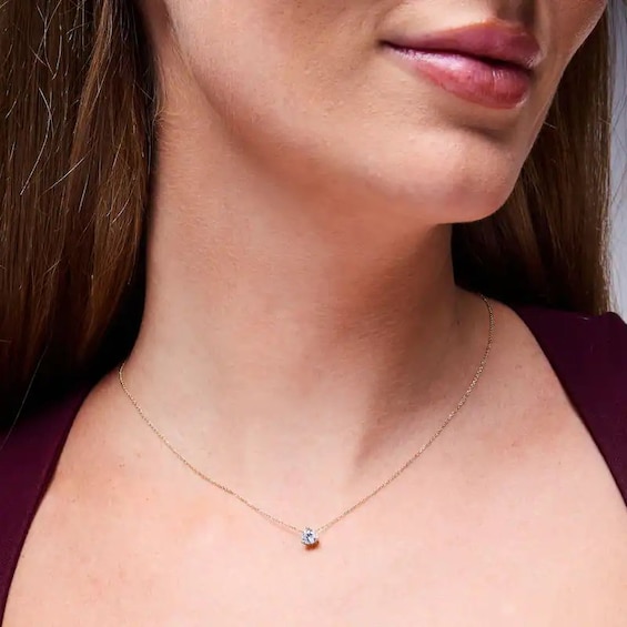 Previously Owned - 1/2 CT. T.w. Lab-Grown Diamond Solitaire Pendant in 14K Gold (F/Vs2)