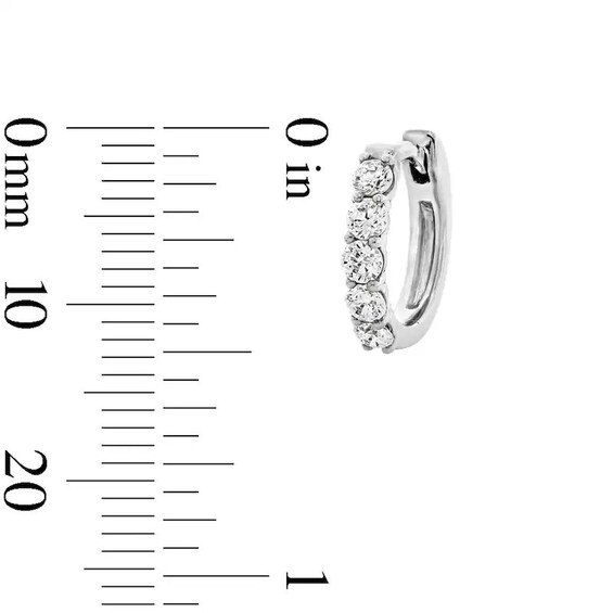 Previously Owned - 1/2 CT. T.w. Lab-Grown Diamond Five-Stone Hoop Earrings in 10K White Gold (F/Vs2)