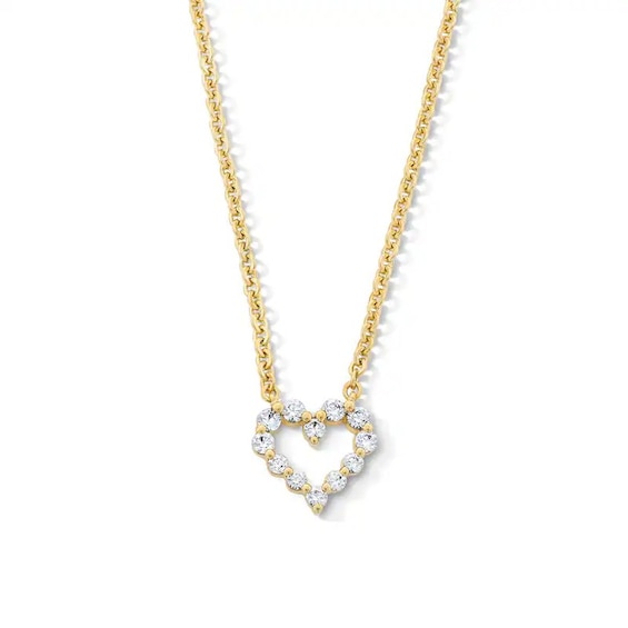 Previously Owned - 1/4 CT. T.w. Lab-Grown Diamond Open Heart Necklace in 10K Gold (F/Vs2)