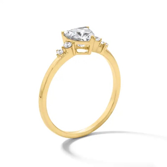 Previously Owned - 7/8 CT. T.w. Trillion-Cut Lab-Grown Diamond Scatter Ring in 10K Gold (F/Vs2)