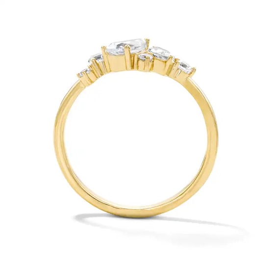 Previously Owned - 3/4 CT. T.w. Multi-Shape Lab-Grown Diamond Scatter Ring in 10K Gold (F/Vs2)
