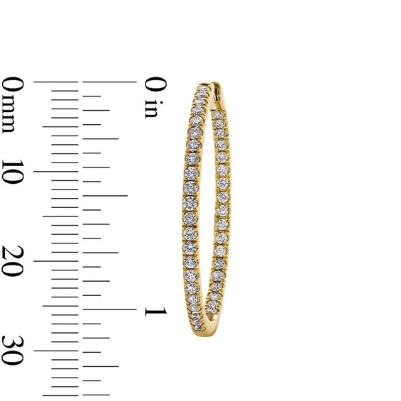 Previously Owned - 1 CT. T.w. Lab-Grown Diamond Inside-Out Hoop Earrings in 10K Gold (F/Vs2)