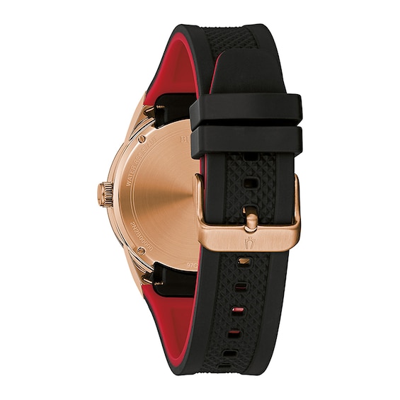 Previously Owned - Men's Bulova Millennia Black IP and Rose-Tone Strap Watch with Black Dial (Model: 97C112)