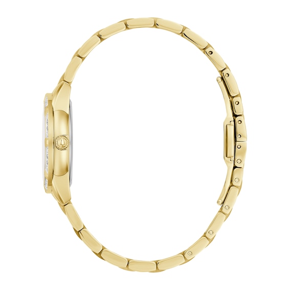 Previously Owned - Ladies' Bulova Sutton 1/20 CT. T.w. Diamond Gold-Tone Watch with Mother-of-Pearl Dial (Model: 98R297)