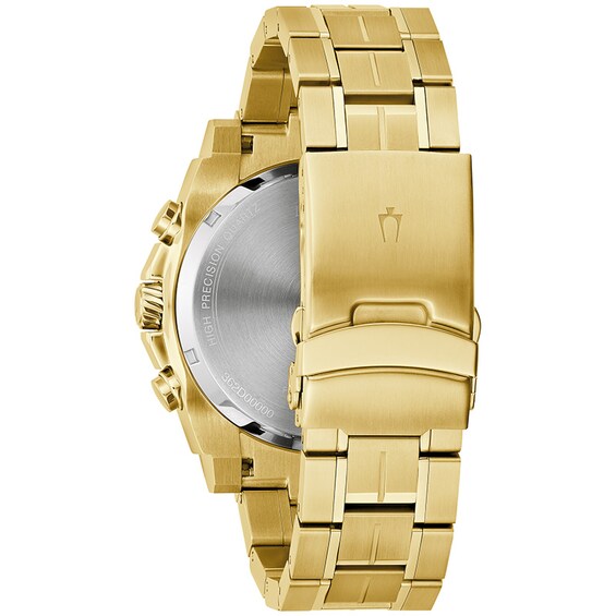 Previously Owned - Men's Bulova Precisionist Icon Gold-Tone IP Chronograph Watch with Black Dial (Model: 97B218)