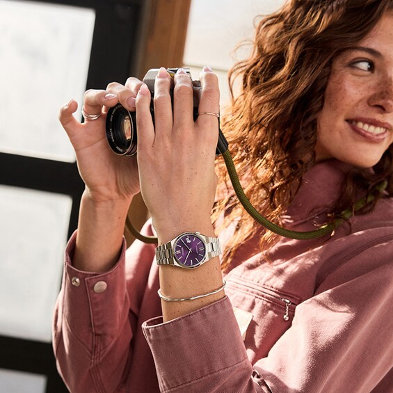 Previously Owned - Ladies’ Citizen® Tsuyosa Automatic Watch with Purple Dial (Model: Nj0200-50W)