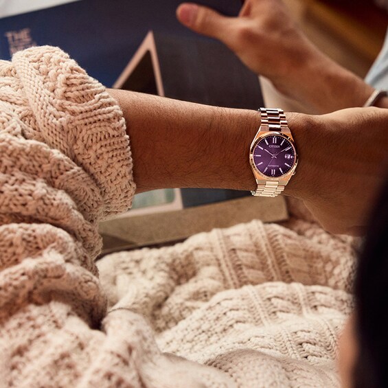 Previously Owned - Ladies’ Citizen® Tsuyosa Automatic Watch with Purple Dial (Model: Nj0200-50W)