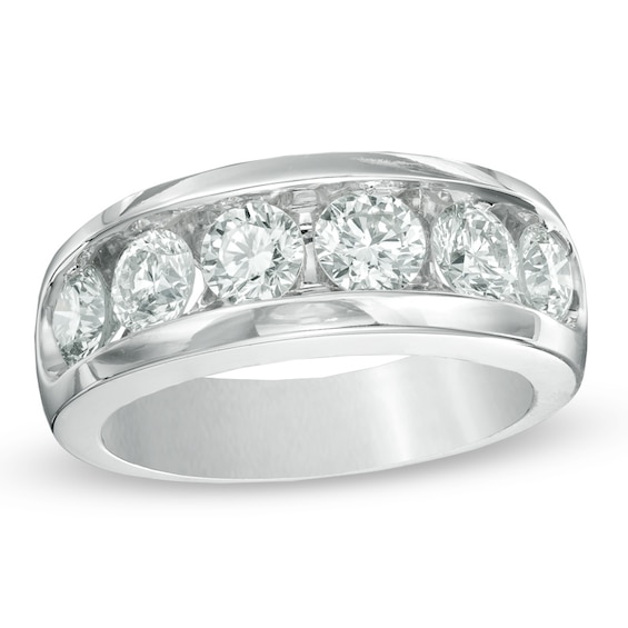 Previously Owned - 2 CT. T.w. Diamond Six Stone Anniversary Band in 14K White Gold