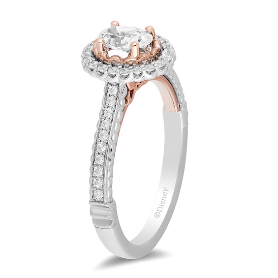 Previously Owned - Enchanted Disney Rapunzel 3/4 CT. T.w. Oval Diamond Frame Engagement Ring in 14K Two-Tone Gold