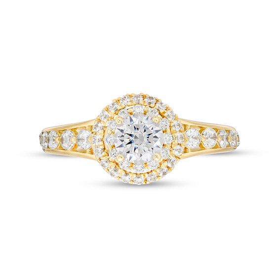 Previously Owned - Vera Wang Love Collection 1 CT. T.w. Diamond Double Frame Engagement Ring in 14K Gold
