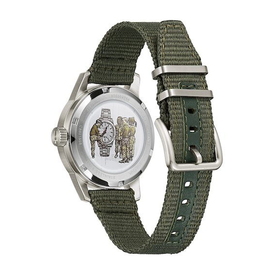 Previously Owned - Men's Bulova Military Hack Strap Watch with Black Dial (Model: 96A259)