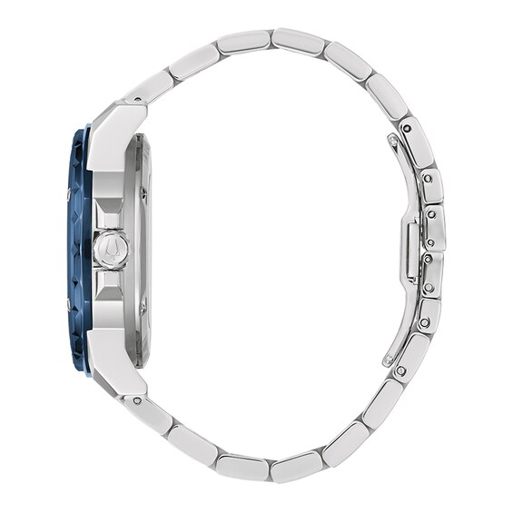 Previously Owned - Men's Bulova Marine Star Automatic Watch with Blue Skeleton Dial (Model: 98A302)