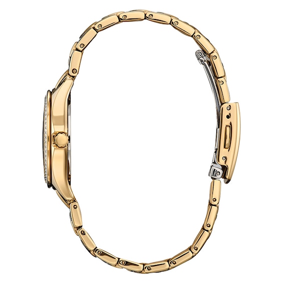 Previously Owned - Ladies’ Citizen Eco-Drive® Crystal Accent Gold-Tone IP Watch with Champagne Dial (Model: Fe1147-79P)