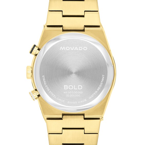 Previously Owned - Men’s Movado Bold® Quest Gold-Tone IP Chronograph Watch with Black Dial (Model: 3601198)