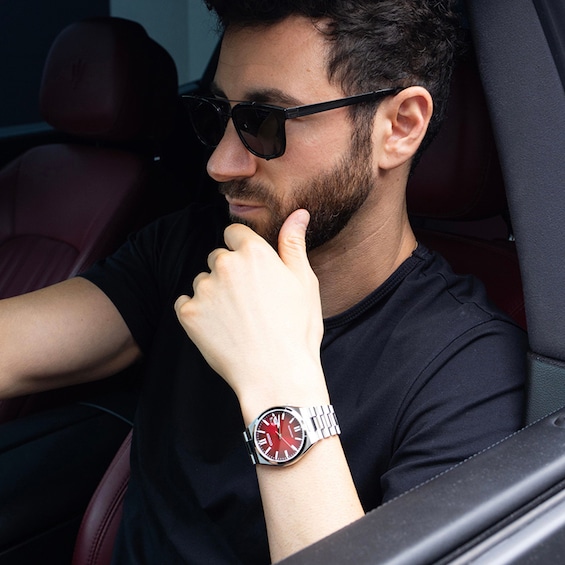 Previously Owned - Men's Citizen Tsuyosa Automatic Watch with Burgundy Sunray Dial (Model: Nj0150-56W)