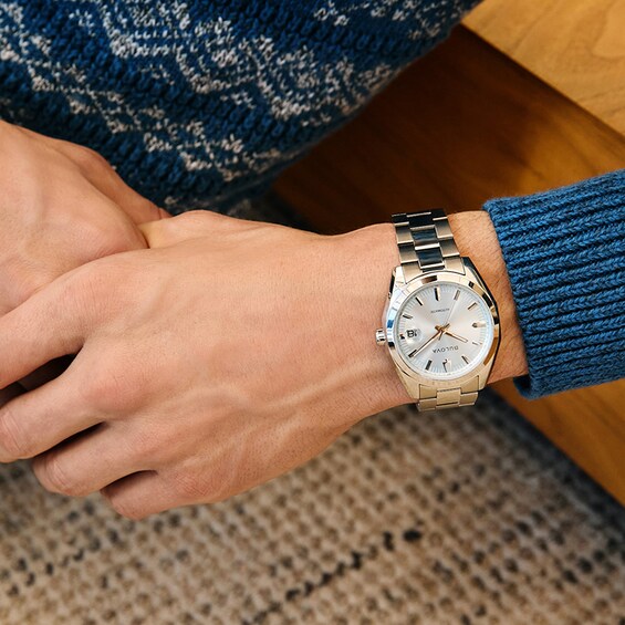 Previously Owned - Men’s Bulova Surveyor Automatic Watch with Blue Dial (Model: 96B469)