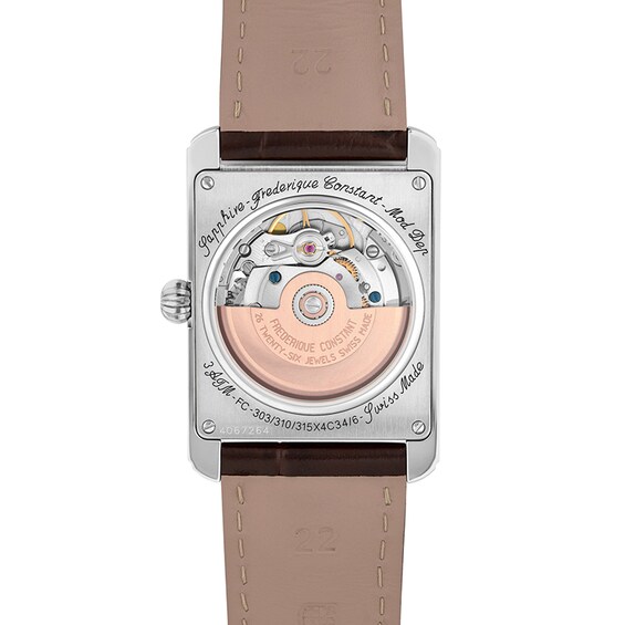 Previously Owned - Frederique Constant Classics Carrée Automatic Watch with Brown Leather Strap (Model: Fc-303Sal4C6)