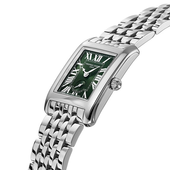 Previously Owned - Frederique Constant Classics Carrée Small Seconds Analog Watch with Green Dial (Model: Fc-235Gr2C6B)