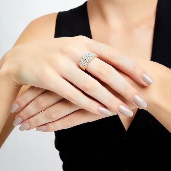 Previously Owned - 3 CT. T.w. Lab-Grown Diamond Scatter Multi-Row Ring in 14K Gold (F/Si2)