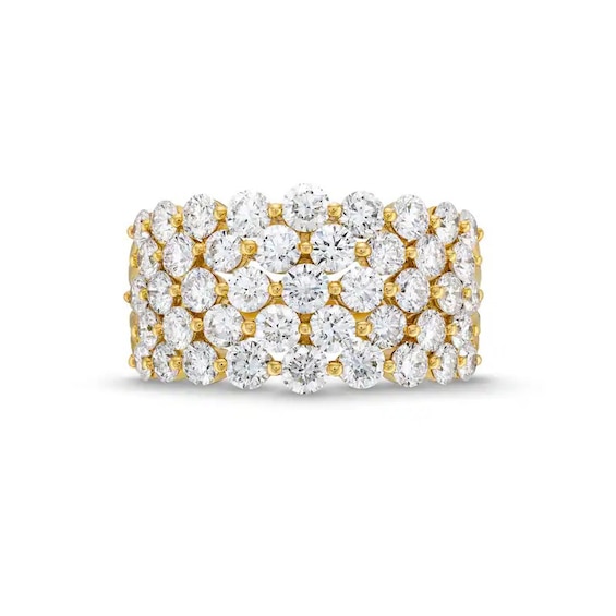 Previously Owned - 3 CT. T.w. Lab-Grown Diamond Scatter Multi-Row Ring in 14K Gold (F/Si2)