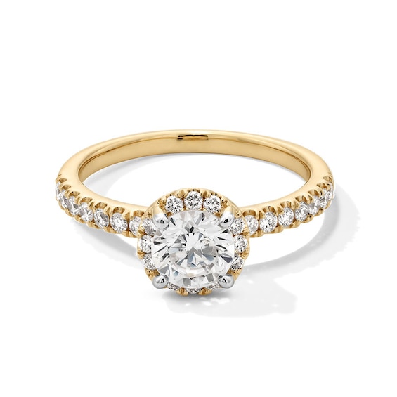 Previously Owned - 1-1/3 CT. T.w. Lab-Grown Diamond Frame Engagement Ring in 10K Gold (F/Si2)