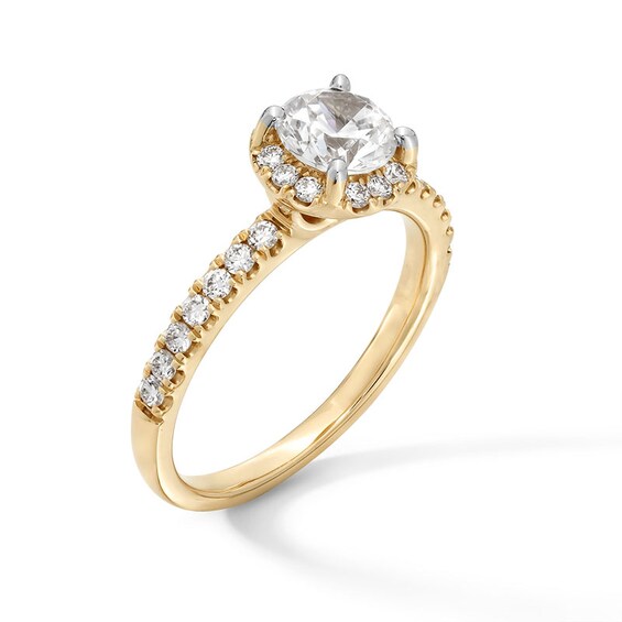 Previously Owned - 1-1/3 CT. T.w. Lab-Grown Diamond Frame Engagement Ring in 10K Gold (F/Si2)